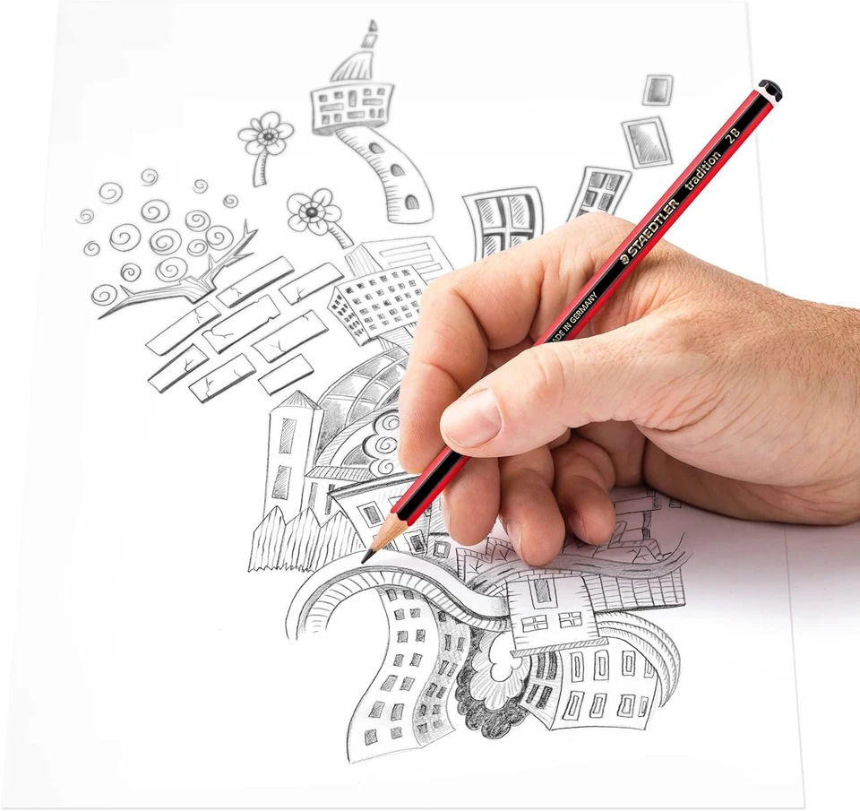 Lápiz grafito STAEDTLER 110-2B Tradition para dibujo y dibujo - 2B (caja de Foto 4 de 4