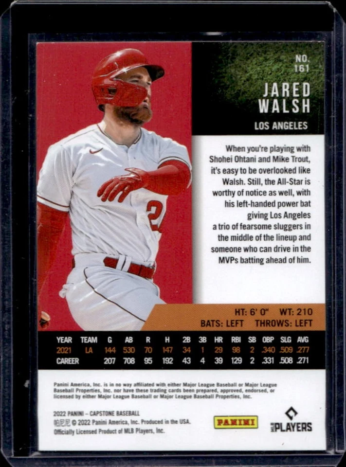 2022 Panini Capstone Jared Walsh Holo Silver #/75 Angels - Image 2 of 2
