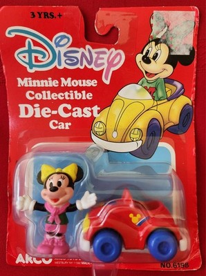 Vintage Disney ARCO Minnie Mouse Die-Cast Metal Car #6198 Collectible NOS Sealed