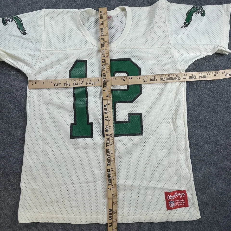 Rawlings Philadelphia Eagles Jersy Hombre Mediano Blanco #12 Randall Cunningham Med Foto 4 de 4