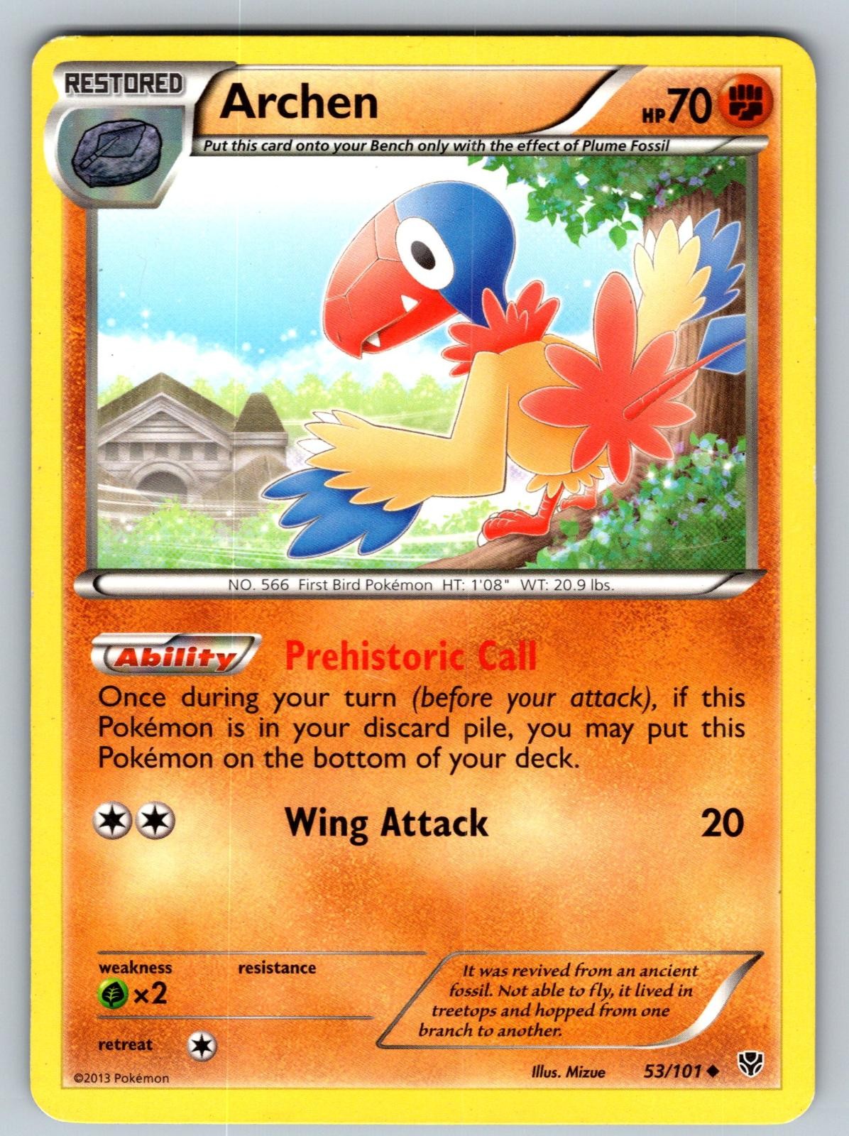 Archen 53/101 Uncommon Plasma Blast Pokemon Heavily Played