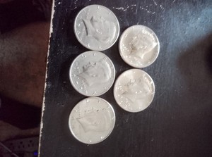5 Kennedy Half Dollars