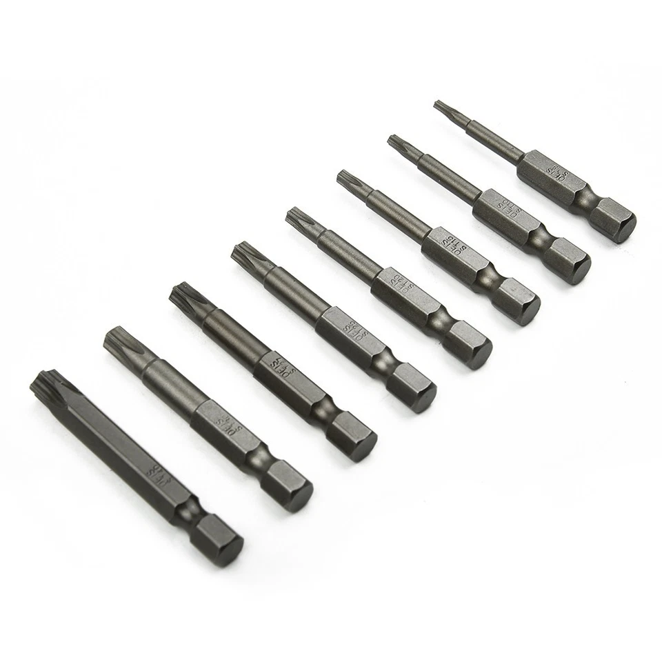 Practical Bit T8/T10/T15/T20/T25/T27/T30/T40 8 Pcs Alloy Steel Five-point - Image 3 of 4