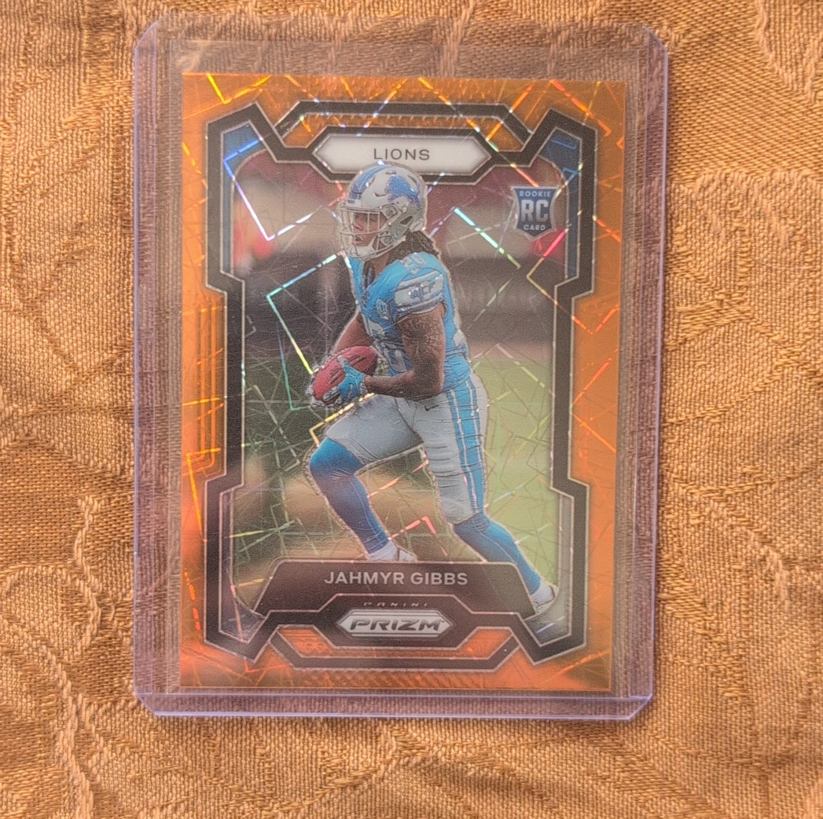 2023 Panini Prizm Orange Lazer Prizm Jahmyr Gibbs Rookie #331 Lions