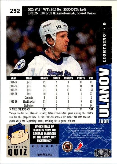 Igor Ulanov 1996-97 Collector's Choice #252 Auto Hand Signed - Image 2 of 2