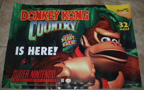 SELTENES 2-SEITIGES 1994 SUPER NINTENDO DONKEY KONG COUNTRY STORE PROMO VINYL POSTER - Bild 7 von 13