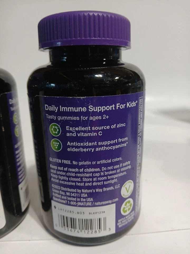 Nature S Way Sambucus Immune Gummy For Kids 60 Count Elderberry Vit C Zinc- 2 Pk - Image 3 of 3