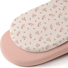 Mi Flor Muslin Bassinet Sheets   16x32x4 Bassinet Mattress Sheets,2 Pack Cott...