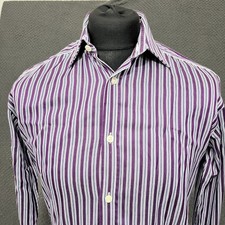 Hawes & Curtis Shirt Mens Size 15in St James Slim Fit Stripe