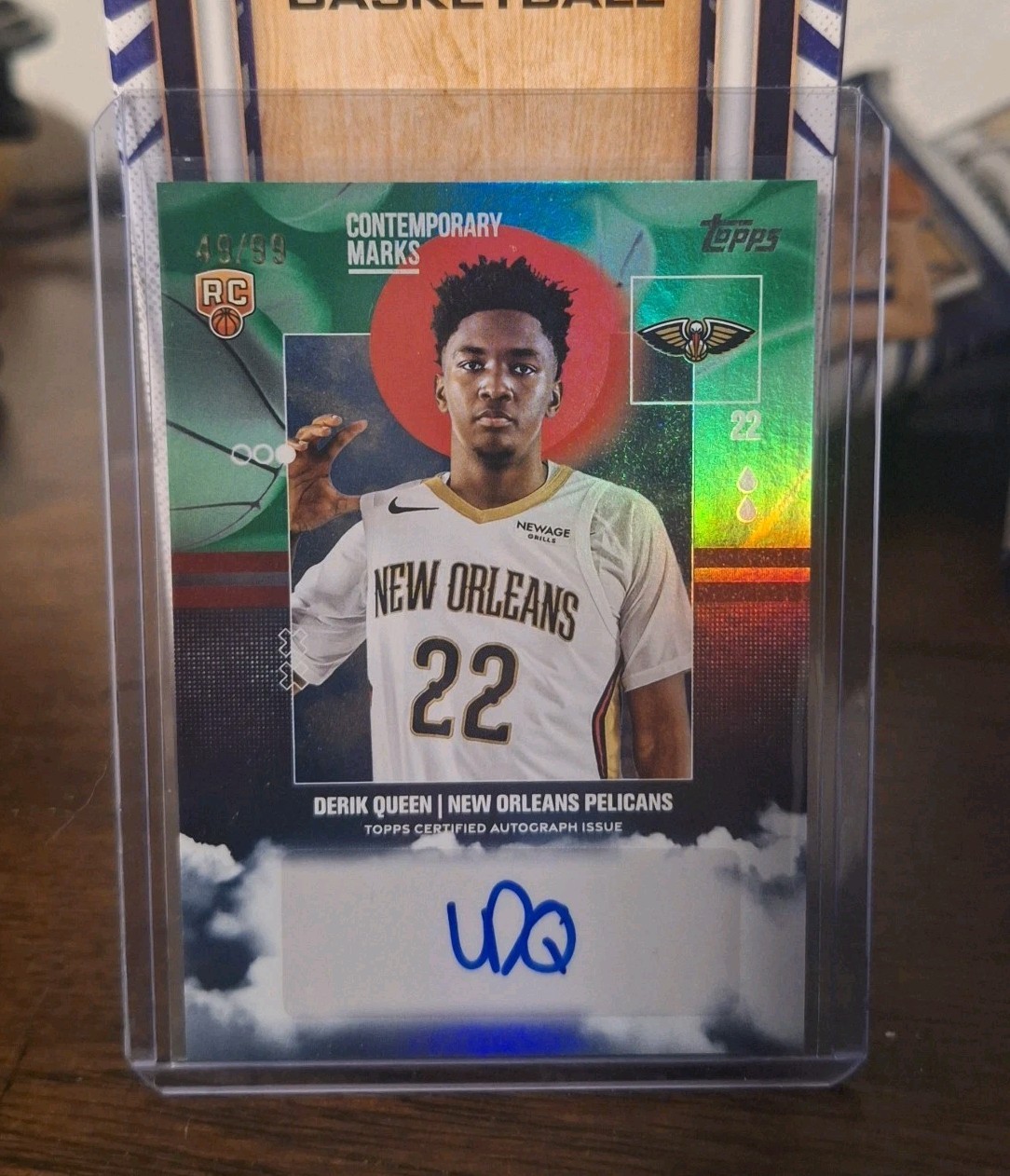 2025-26 Topps Derik Queen Contemporary Marks RC Auto #CM-DQ Green /99