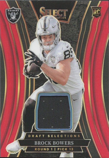 2024 Panini Select Brock Bowers Draft Selections Memorabilia Red Prizm #DSM-BBS