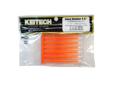 KEITECH Easy Shaker 2.5inch 14tails #371S Orange Gold Dust Glow