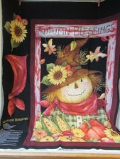STEELE CREEK STUDIO  " Autumn Blessings" Scarecrow Cotton Fabric Panel  #CP58731