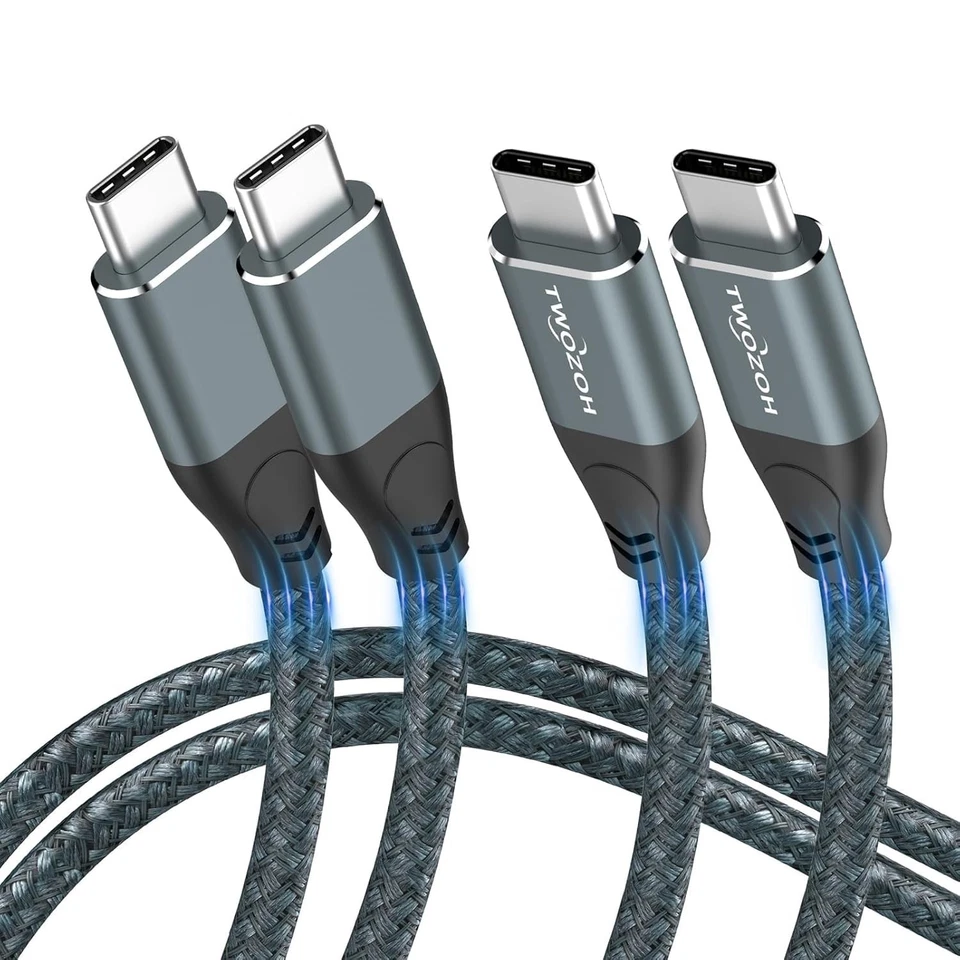 2-Pack 15FT USB C to USB C Cable 20Gbps Data Transfer - Image 3 of 4