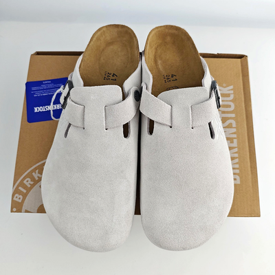 Birkenstock Boston X Stussy Suede Footbed Clog White Women's and