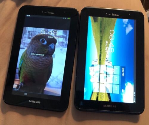 Lot of 2 Samsung Galaxy Tab 2 SCH-I705 8GB Wi-Fi 4G (Verizon) 7in PIN ISSUE - Afbeelding 1 van 2