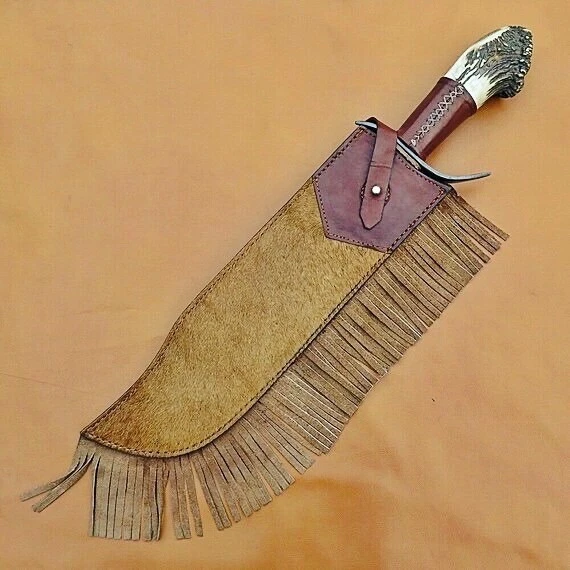 Custom Handmade High Carbon Steel Hunting Bowie Knife With Stag Handle - Image 2 of 3