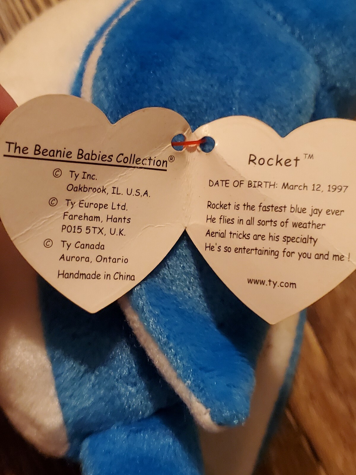 Beanie Baby "Rocket" Mint Condition Rare Retired Ty Original W/Errors