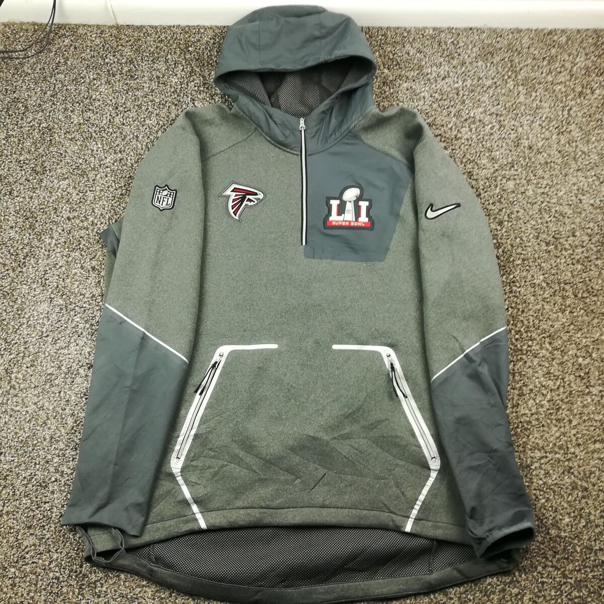 Atlanta Falcons Super Bowl Hoodie Nike On Field 1/4 Zip