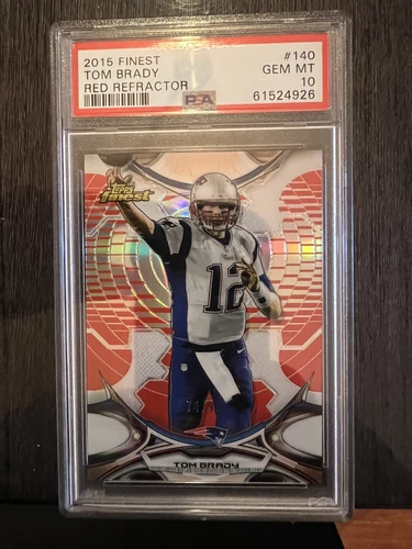 2015 Topps Finest Red Refractor #140 Tom Brady Patriots 74/99 PSA 10 GEM MINT