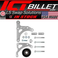 ICT Billet LS3 Corvette Billet Low Mount Alternator Bracket Kit w/ Pulley