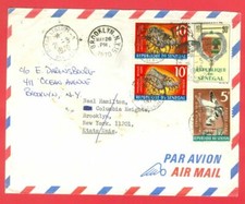 Senegal Topic SHRIMP +  1 Multifranked & 1 Postage Due Cover to USA