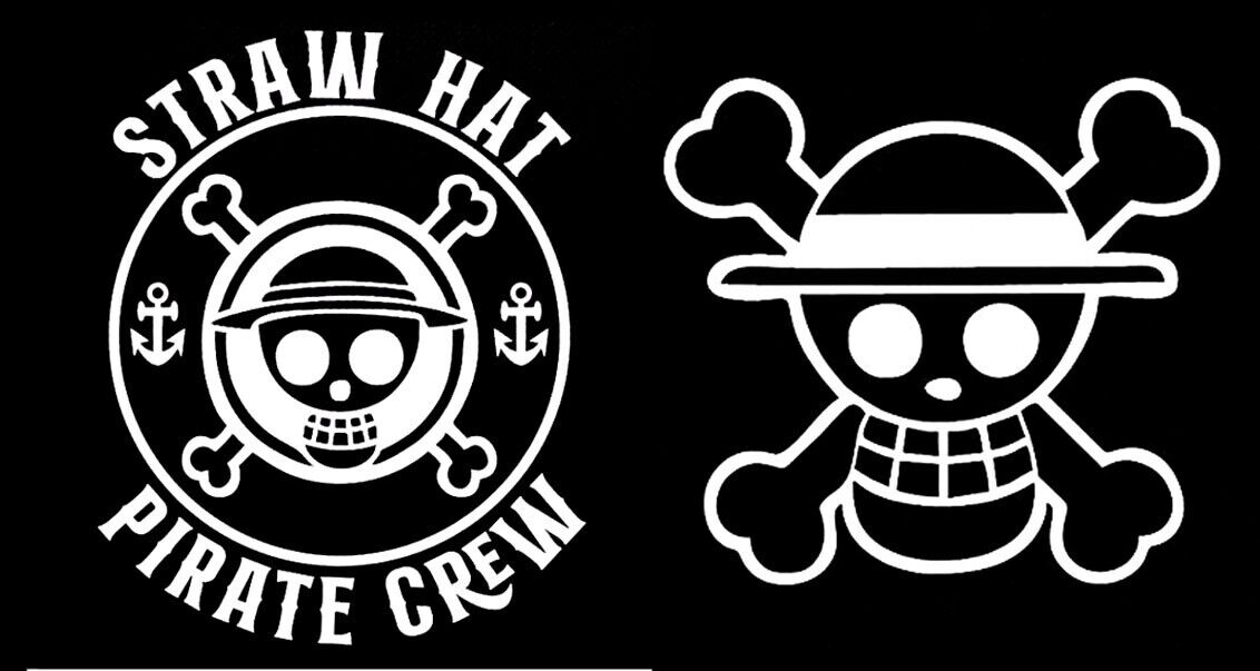 Pack One Piece Luffy Straw Hat Pirate Vinyl Graphic Decal Car