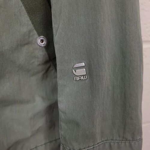 G STAR Jacket Mens S Small Deline Overshirt Cotton Canvas Full Zip Green Khaki - Picture 4 of 13