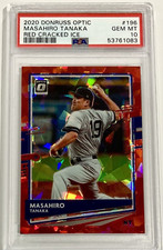 2020 Donruss Optic #196 Masahiro Tanaka RED CRACKED ICE PRIZM (1/7) PSA 10 GEM