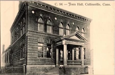 Canton Town Hall, Collinsville CT Univided Back Vintage Postcard M71