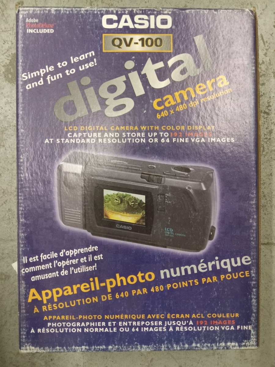 Vintage Casio QV-100 Digital camera w disk and serial cable
