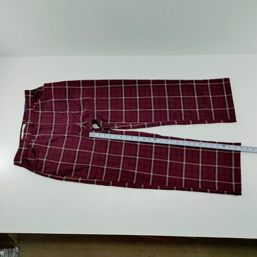 Pantalón Borgoña Cuadros Pierna Recta Clásico Cuadros Ventana Talla 9S W29 - Imagen 5 de 12