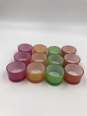 Create & Barrel Glass Pop Tea Light Holders Lot of 12 Pcs