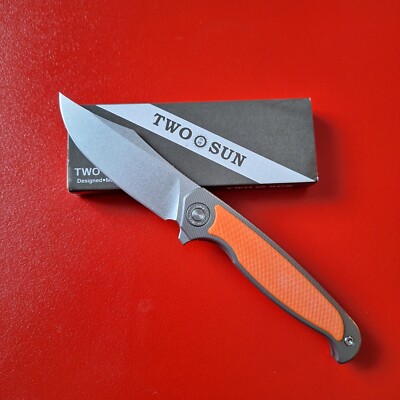 Twosun TS 273 Night Morning 14C28N Titanium/G10 Flipper  Very Rare