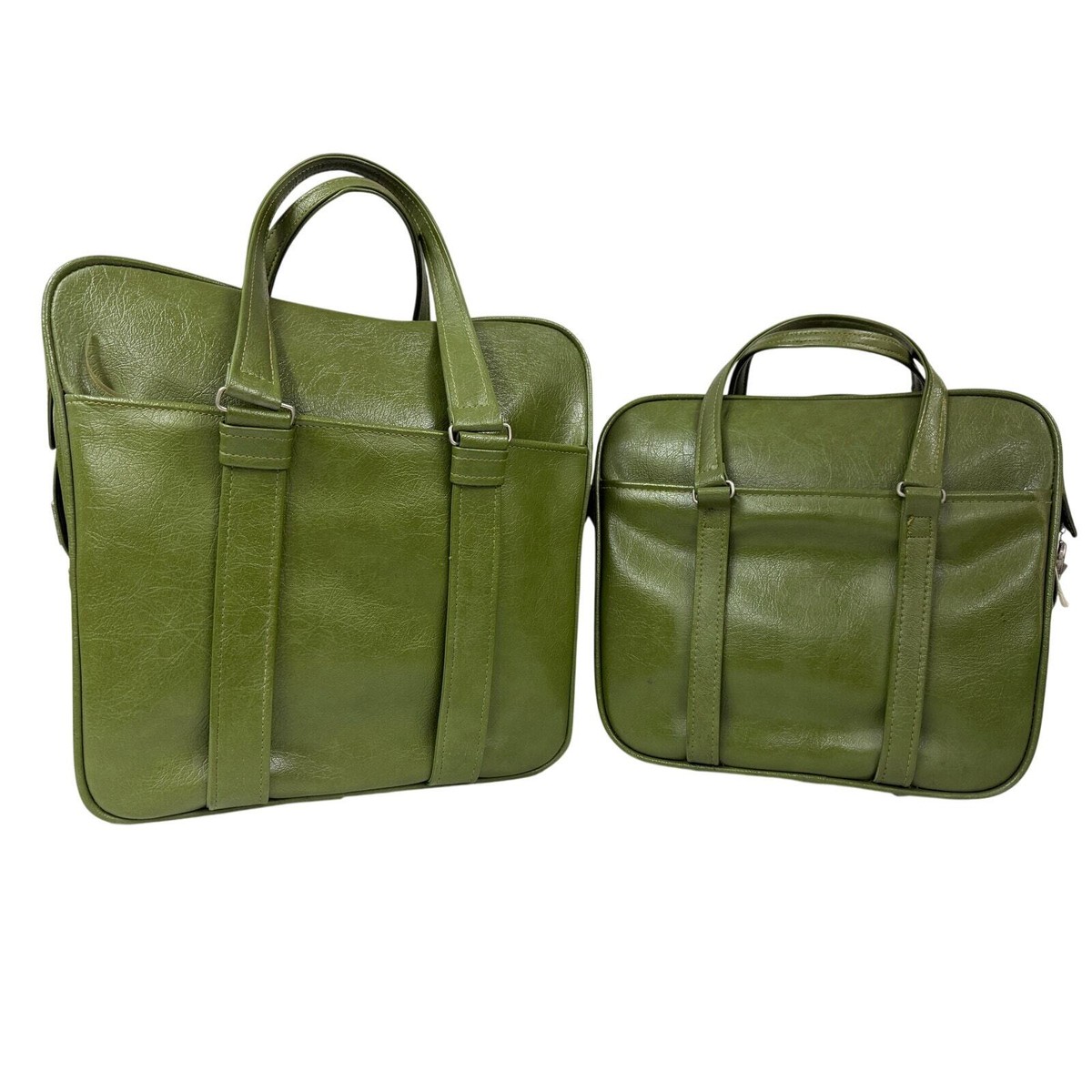 2 MCM Vtg samsonite Silhouette Weekender Bags Avocado Green