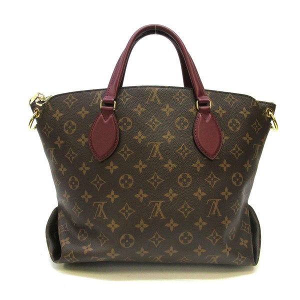 Monogram Flower Zipped Tote MM Bordeaux