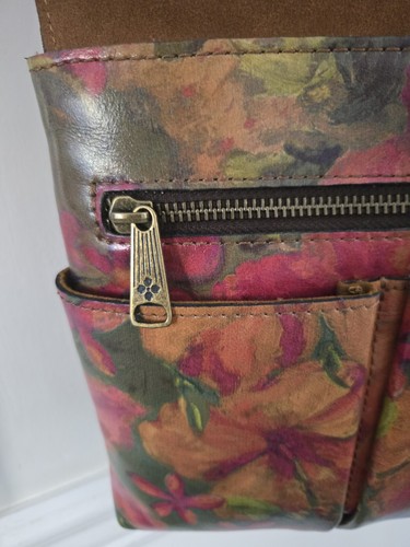 Patricia Nash Leather Crossbody FLORAL OIL PAINTING Watercolor HandBag - Picture 3 of 5