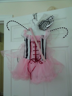 I WANT CANDY GIRLS SIZE 4-6 COSTUME TUTU DRESS W. ACCESSORIES-NIP-WINGS/STOCKING