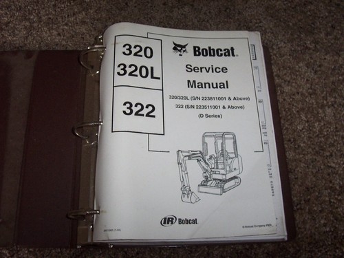 Bobcat Ingersoll Rand 320 320L 322 Excavator Factory Shop Service Repair Manual - Picture 2 of 3