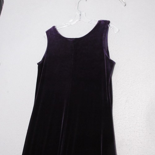 Vestido Coldwater Creek Mediano Púrpura Terciopelo Vintage Capricho Midi Abertura Suave - Imagen 9 de 10