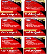 Oral Analgesic Gel Maximum Strength Toothache Pain Relief 0.42 0z pack of 6 Six