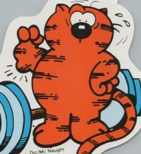 1988 HEATHCLIFF and CATILLAC CATS Sticker 7 x 8 cm (4  x 3.15 ) Spain Vintage #4