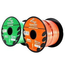 14 GA 100 FT Green Orange Stranded Spools of CCA Primary Power Ground Wire Cable