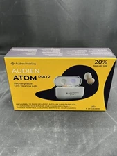 Audien Atom Pro 2 Tan White Rechargeable Wireless Digital OTC Hearing Aids