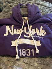 Campus Crew New York university Vintage y2k Purple Hoodie Sz Medium