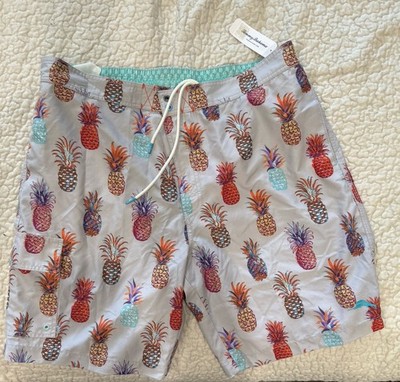 Tommy Bahama Mens XL Swim Trunks Baja Pop Art Pineapple Mesh Liner