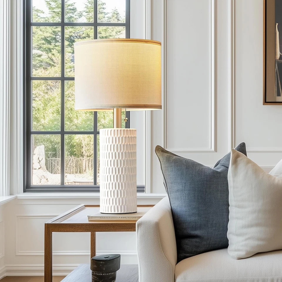 Table Lamps for Living Room Set of 2, Ceramic Table Lamps for Bedroom - Image 4 of 4