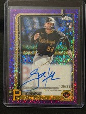 Grant Koch 2025 Topps Chrome Purple Speckle Auto (RC) #136/299 - Pirates