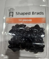Hot Off The Press  Shaped Brads -  Dog PAWS  Black 14 PC Scrapbooking