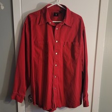 Vntg 1999 Levi  s Red Tab Oversized Shirt Sz L Hong Kong Made Y2K Heritage Cotton